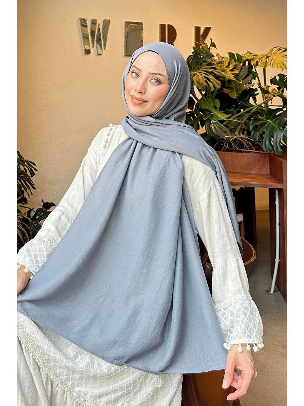 Gri Comfort Pamuk Şal Füme