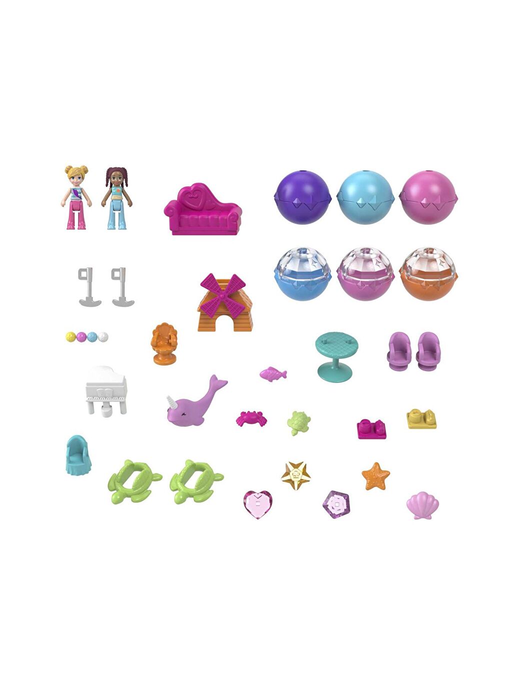 Polly Pocket Beyaz-Renklibaskı Sparkle Cove - Narval HKV71 - 1