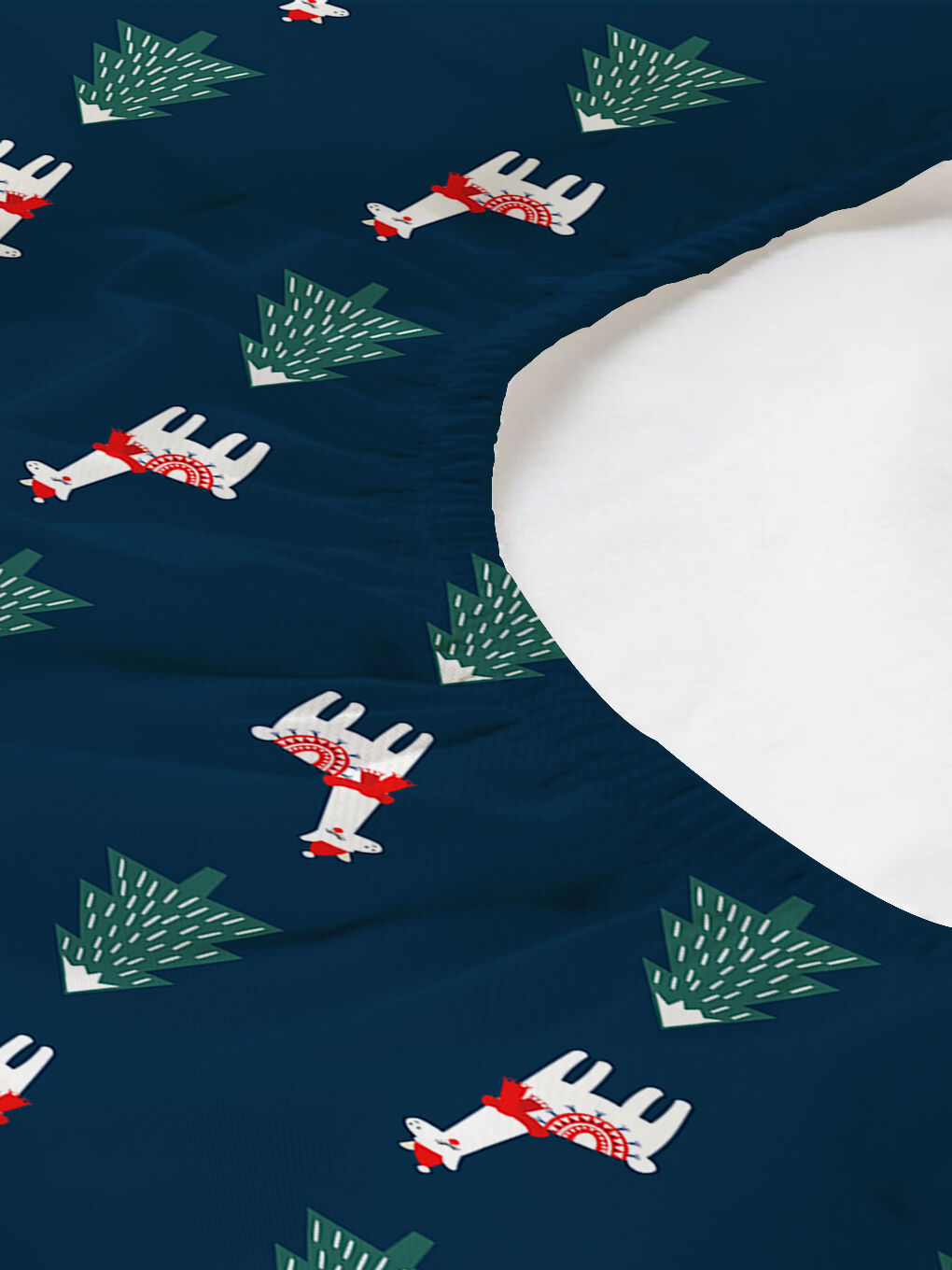 Karışık Çam Ağacı Desenli Tek Kişilik Dijital Baskılı Lastikli Çarşaf Takımı (Pamuklu) – 100x200cm-1