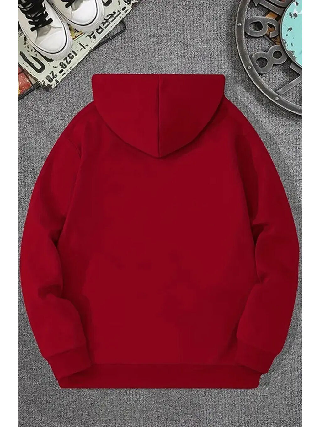 uyguntarz Kırmızı Florida Baskılı Oversize Sweatshirt - 1