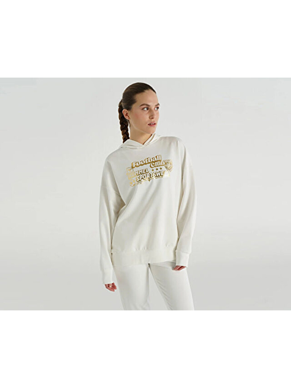 Albina Oversize Hoodie Kadın Günlük Sweatshirts 922135-9003 Bej-4