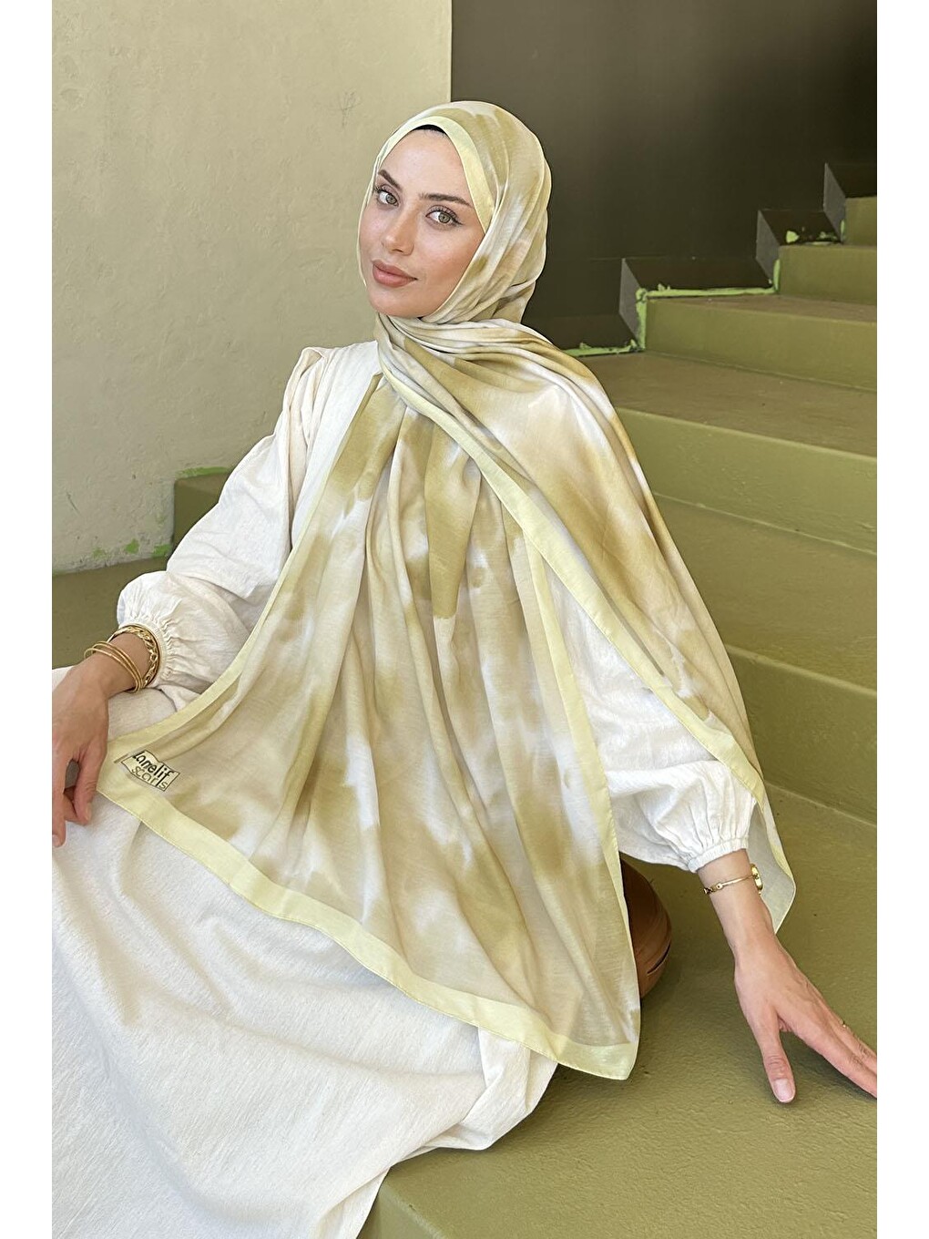 Batik Desen Soft Şal Sarı
