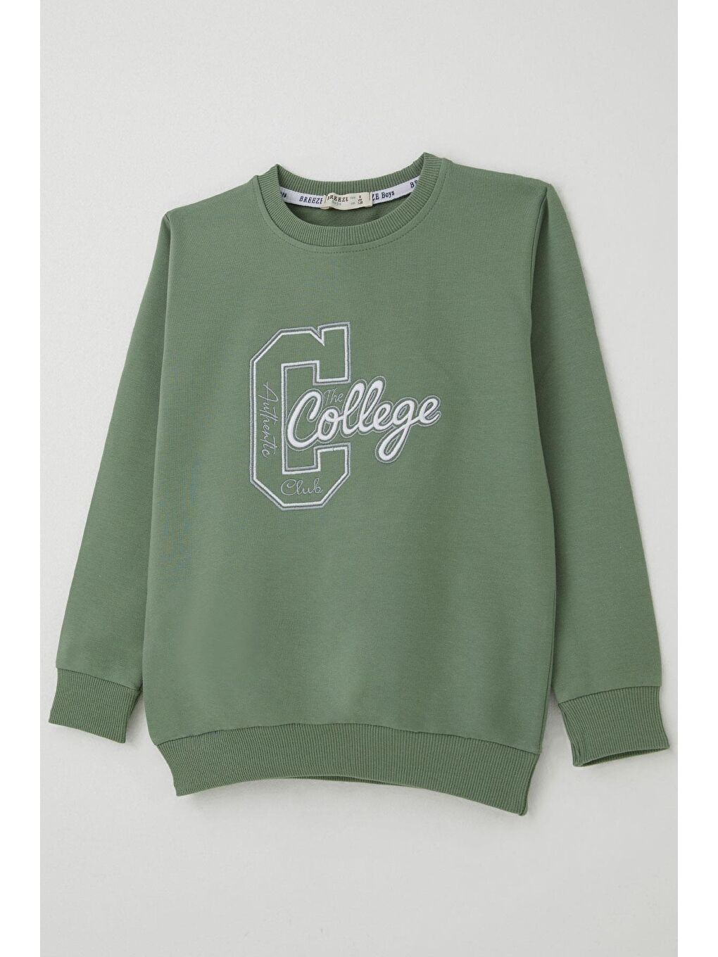 Erkek Çocuk Eşofman Takımı Kolej Rüzgarı Yazı Nakışlı Mint Yeşili (5-10 Yaş)-6