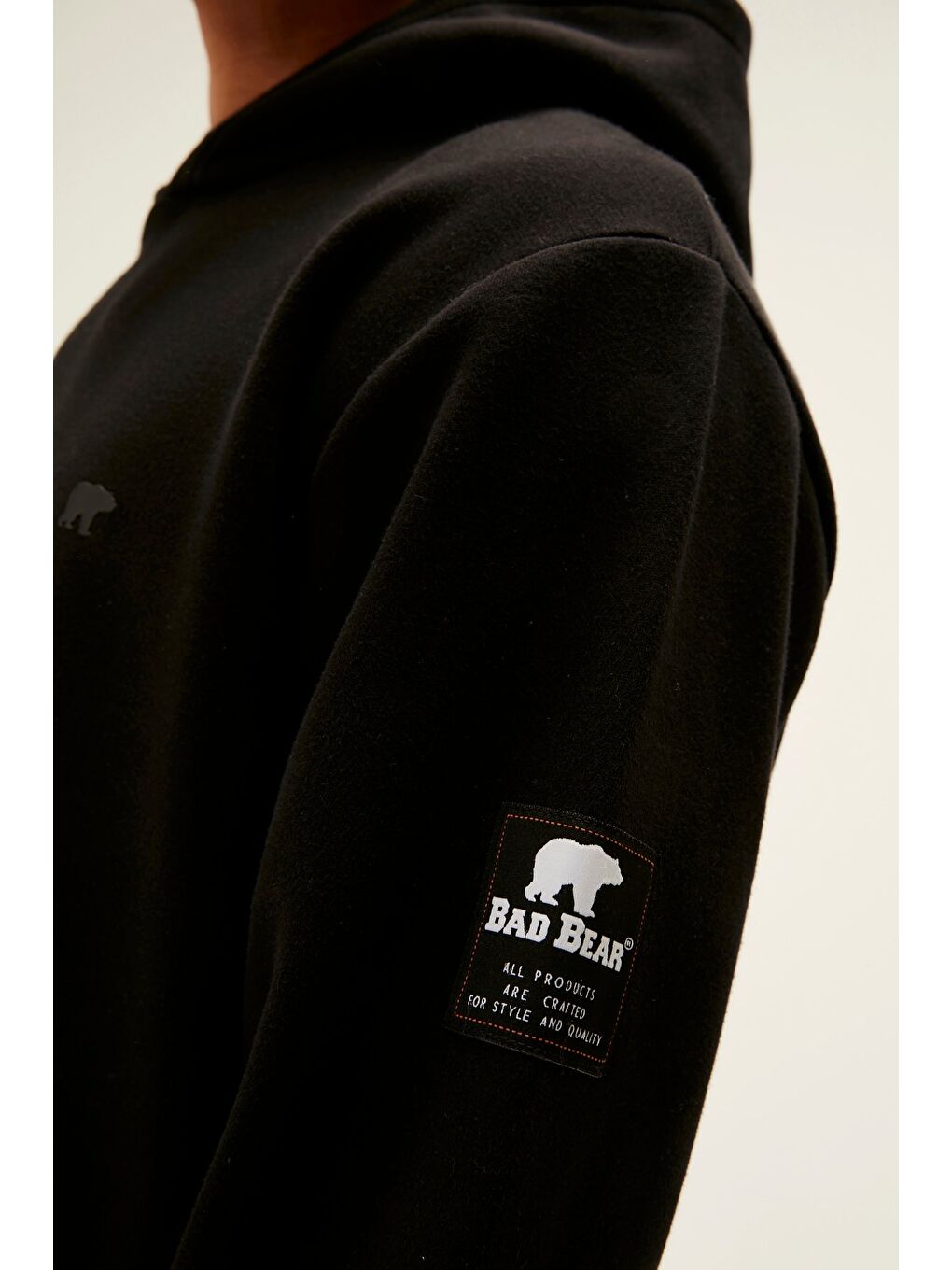 Bad Bear Siyah Cordless Hoodie Siyah Kapüşonlu Erkek Sweatshirt - 1