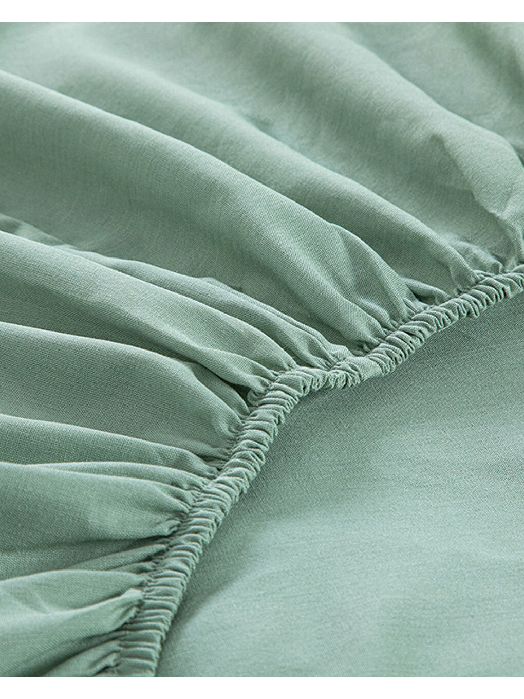 Yeşil Novella Premium Soft Pamuk Çift Kişilik Lastikli Çarşaf Takımı Seledon-2