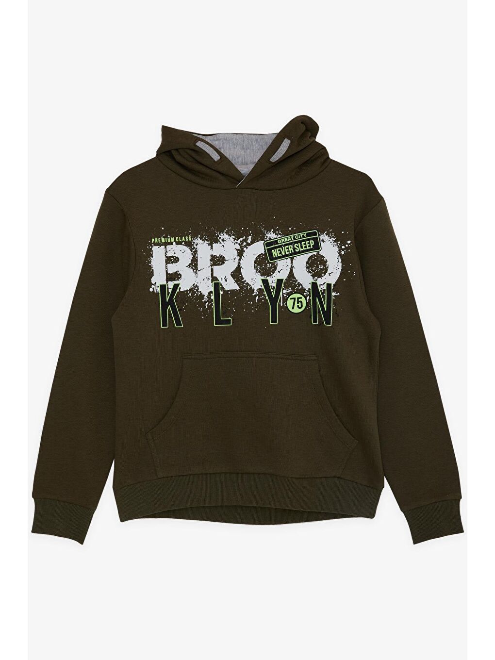 Breeze Haki Erkek Çocuk Yazı Baskılı Sweatshirt Haki Yeşil (9-16 Yaş)