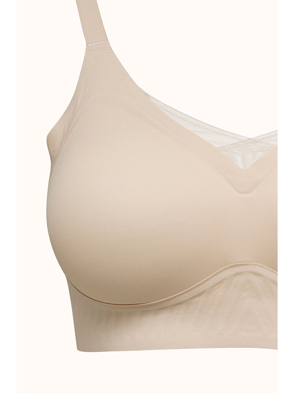 Bej Balensiz Dikişsiz Lazer Kesim Pedli Sütyen Cc422 Ten-1