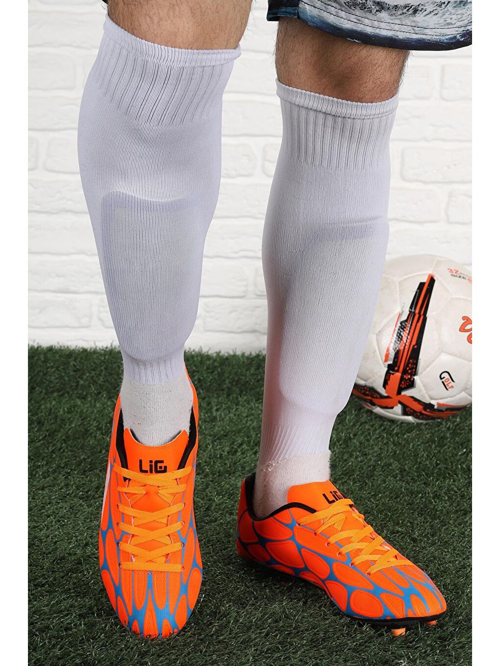 Turuncu Gediz PRM Krampon Çim Saha Erkek Spor Futbol Ayakkabısı-1
