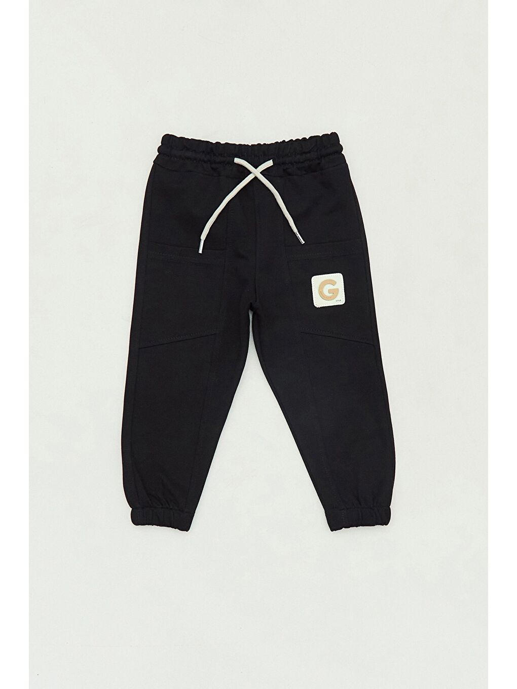 Siyah Cebi Armalı Beli Lastikli Jogger Erkek Çocuk Eşofman Altı