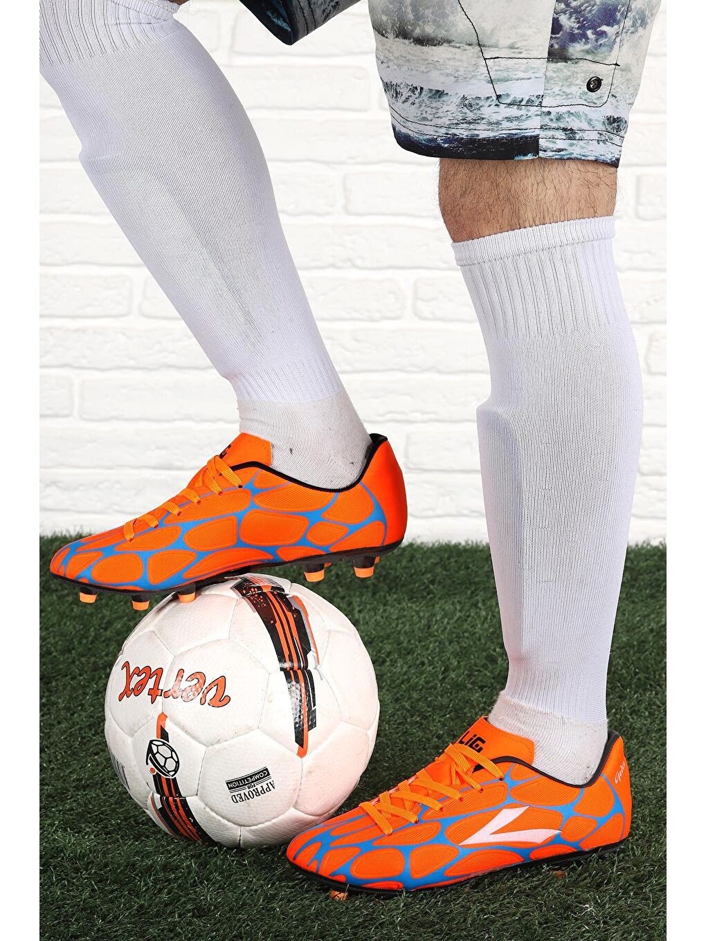 Turuncu Gediz PRM Krampon Çim Saha Erkek Spor Futbol Ayakkabısı-2