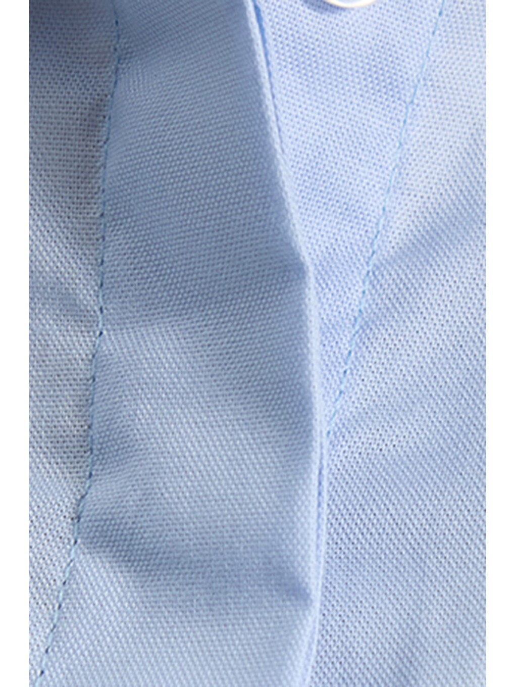 Kadın Slim Fit Dar Kesim %100 Pamuk Spor Yaka Gizli Pat Uzun Kollu Düz Oxford Mavi Gömlek-4