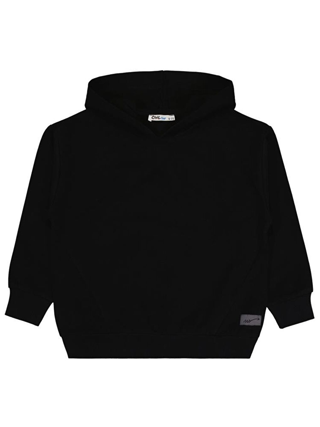 Boys No Etiketli 6-9 Yaş Kapüşonlu Sweatshırt - Siyah9-10 Yaş