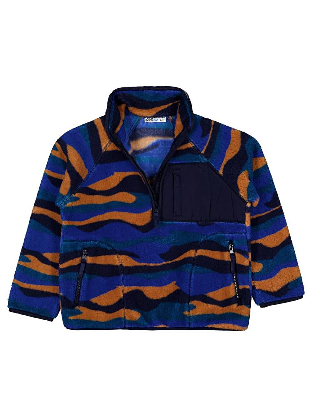 Boys Karışık Dalga Desenli 6-9 Yaş Sweatshirt - Mavi 6-7 Yaş