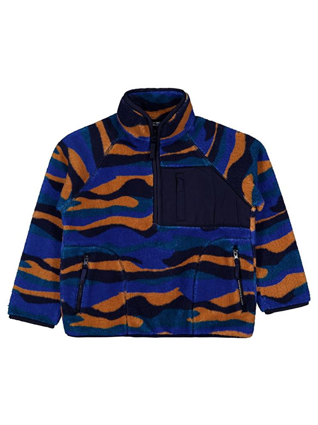 Boys Karışık Dalga Desenli 6-9 Yaş Sweatshirt - Mavi 6-7 Yaş-1