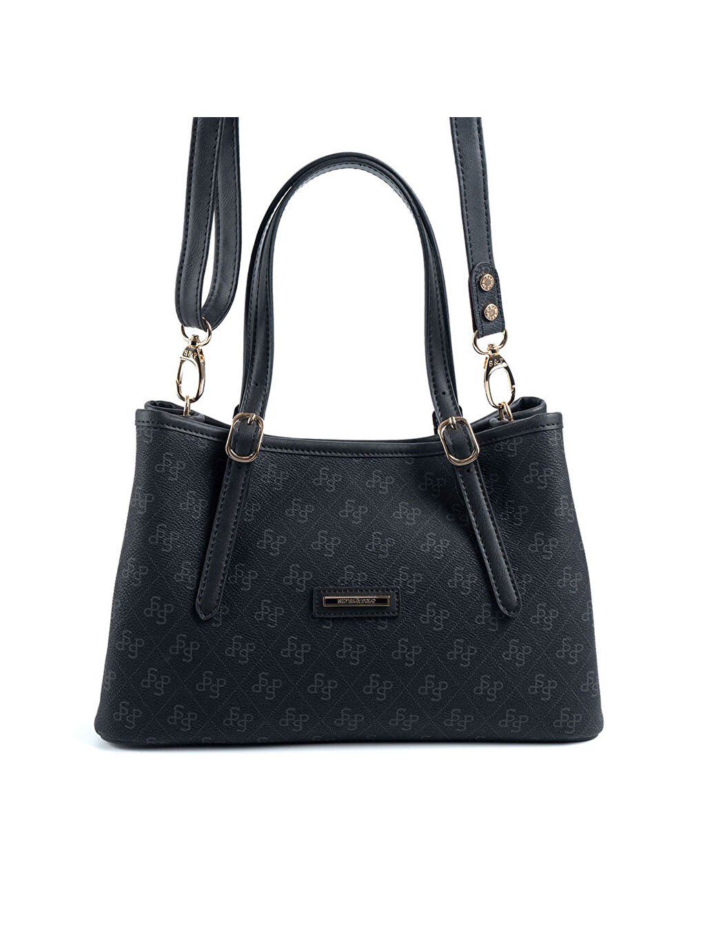 Siyah Kadın Omuz Çantası 1252-47963 SILVER POLO M178 SİYAH-MAT SİYAH-5