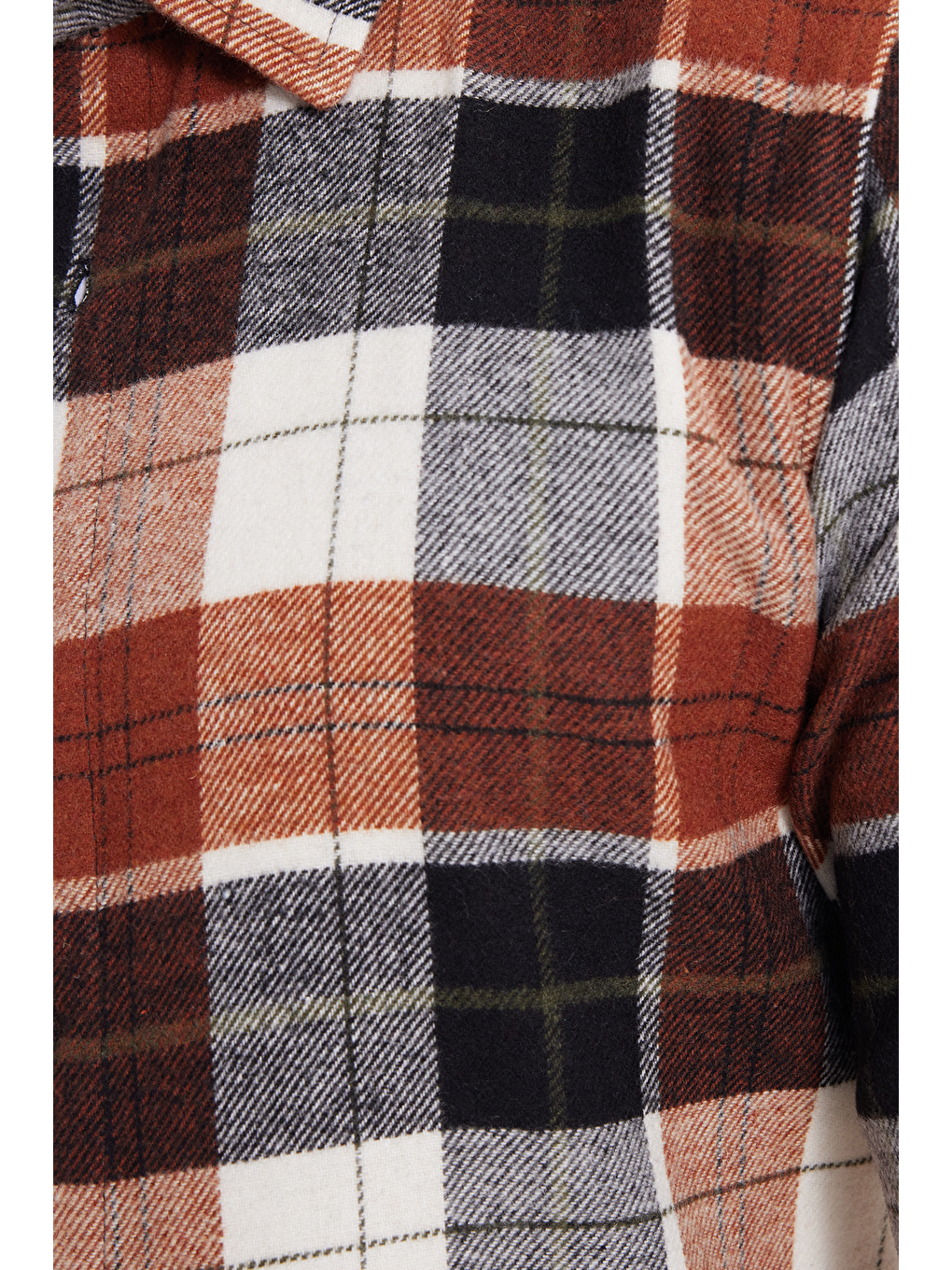 Kahverengi Erkek Slim Fit Dar Kesim Kareli Kışlık Oduncu Gömlek-4