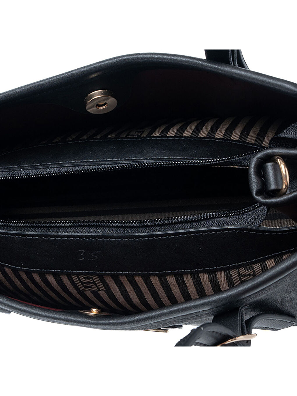 Siyah Kadın Omuz Çantası 1252-47963 SILVER POLO M178 SİYAH-MAT SİYAH-6