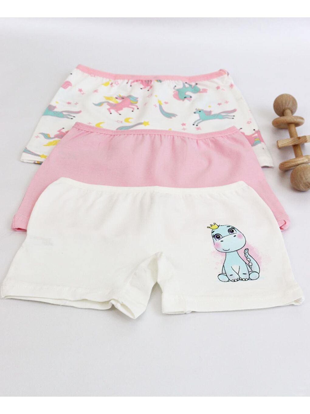 Harika KIDS Karışık Kız Çocuk Pamuklu Baskılı Desen 3'lü Paket Boxer - 7