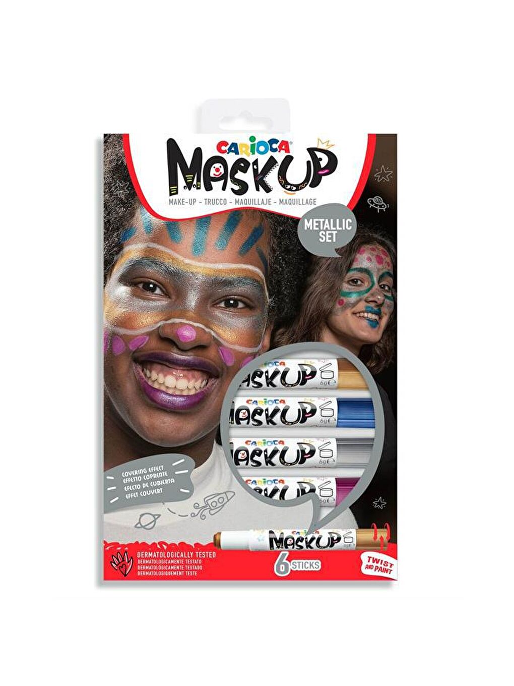 CARIOCA Karışık Mask Up Yüz Boyası - Metalik (6 Renk)