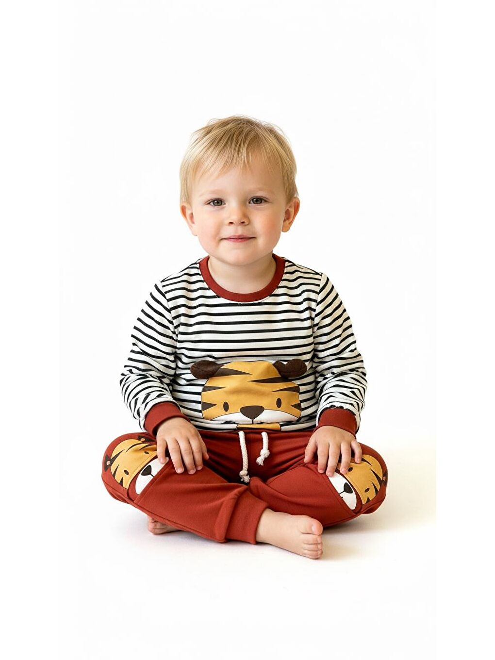 Kahverengi Figür Baskılı 2 Li Takım-3