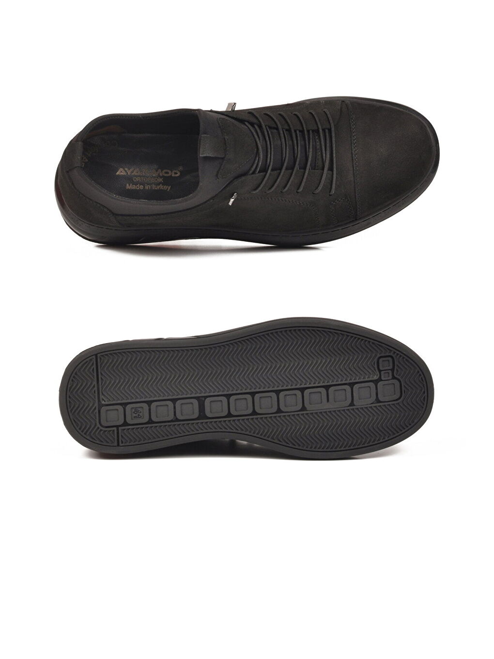 Siyah Nubuk Hakiki Deri Erkek Casual Ayakkabı 117 M-4