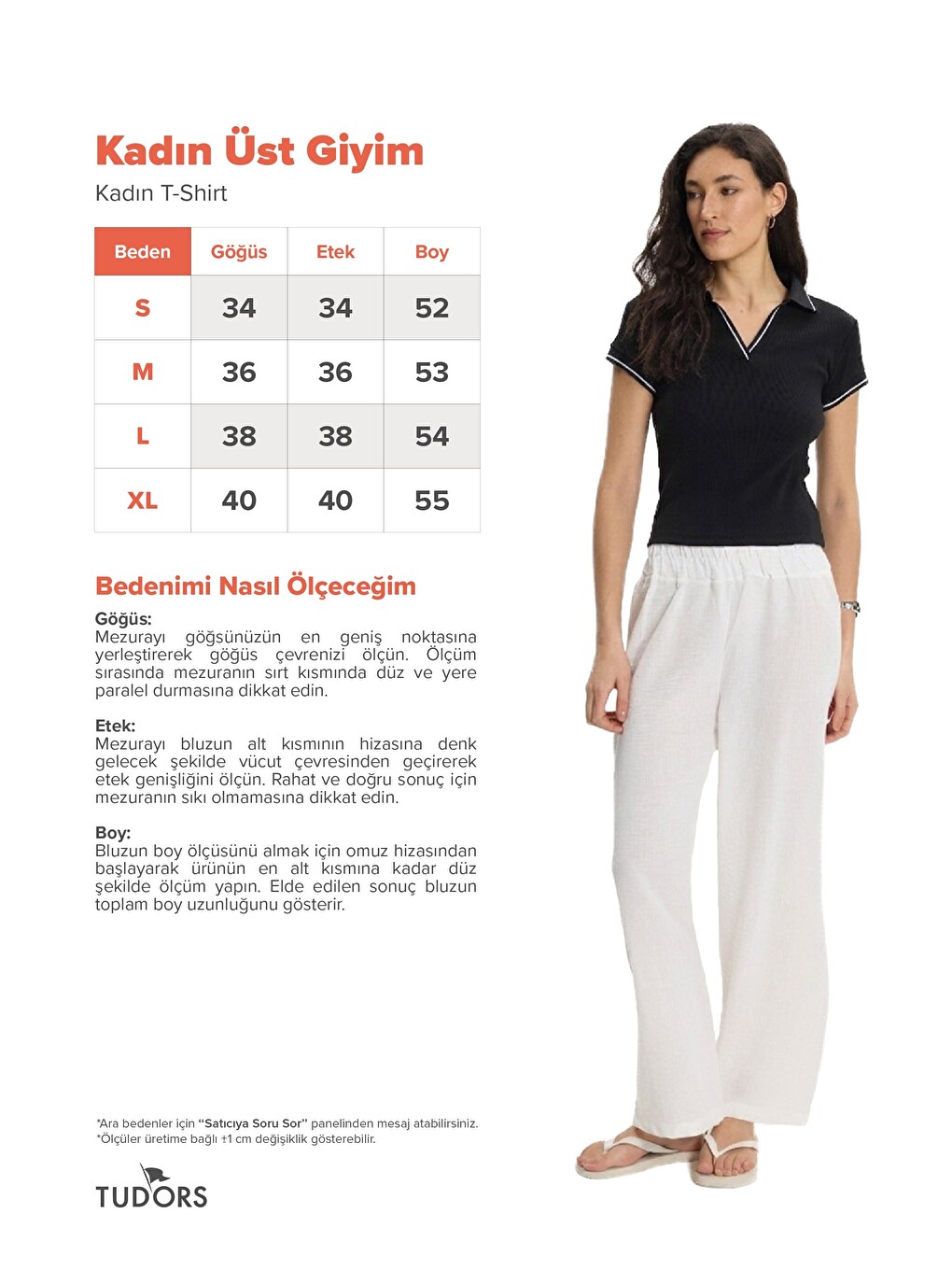 Kadın Slim Fit Dar Kesim Pamuklu Polo Yaka Kısa Kollu Siyah Tişört-2