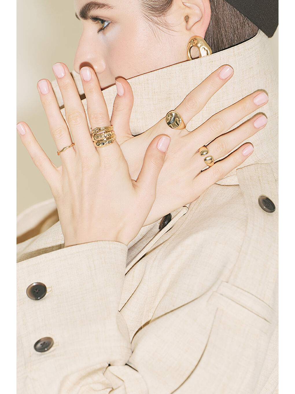 Sarı Helen Yüzük Seti Gold