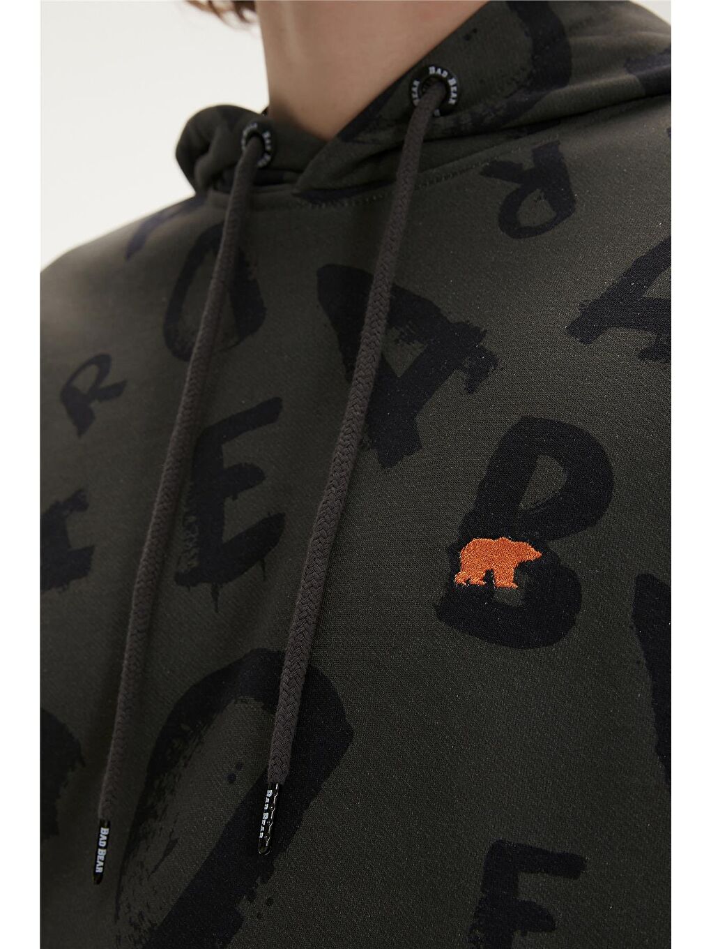 Bad Bear Antrasit Bling Hoodie Antrasit Kapüşonlu Erkek Sweatshirt - 5