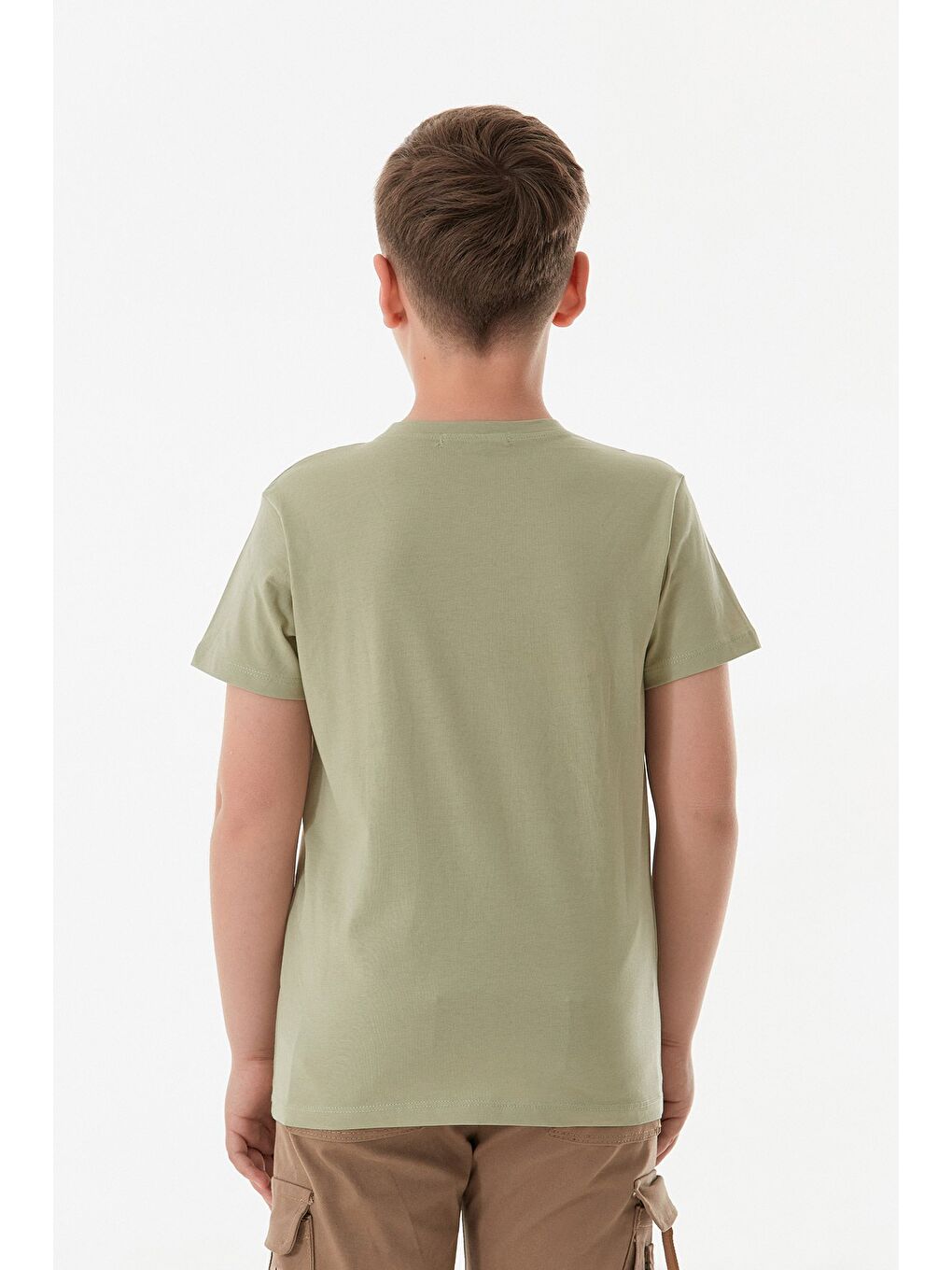 Turkuaz %100 Pamuk Survıval Yazı Baskılı Erkek Çocuk Tişört-3