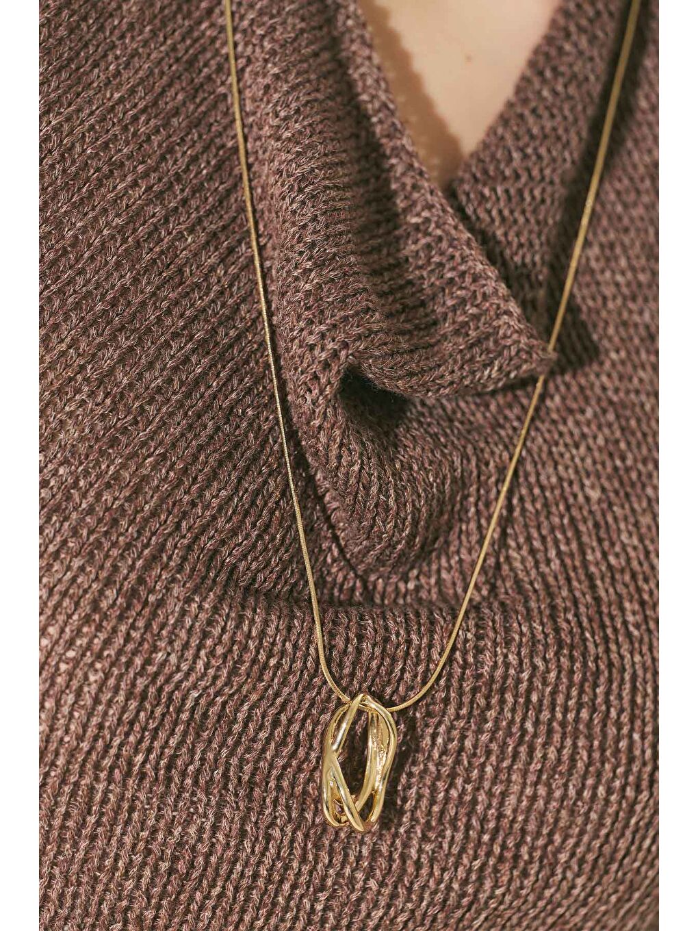 Sarı Sarmal Uzun Kolye Gold