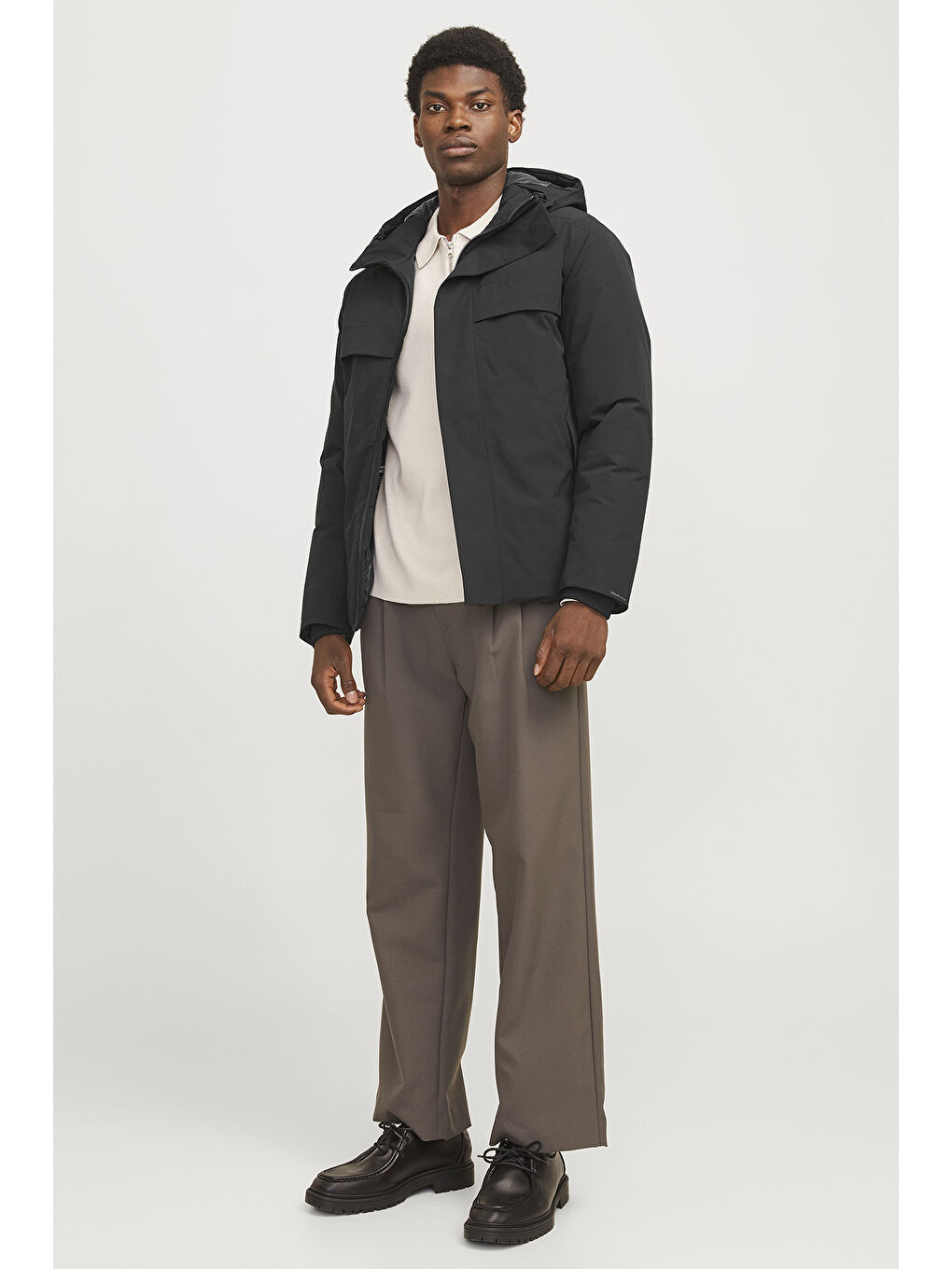 Siyah Premium Jprblawave Suya Dayanıklı Regular Fit Kapüşonlu Erkek Mont 12259457-1