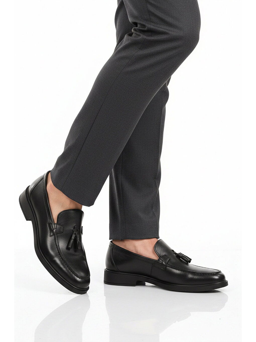 Siyah Hakiki Deri Erkek Casual Ayakkabı 2207 M-2