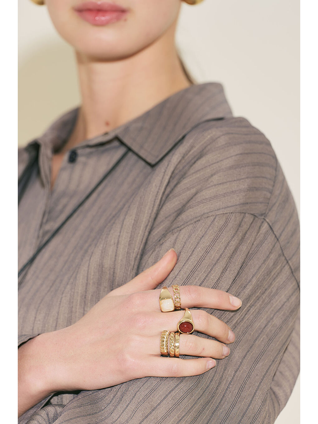 Sarı Rupa Yüzük Seti Gold