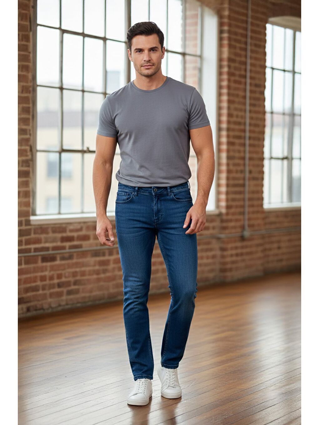 Lacivert Büyük Beden Regular Fit Jean