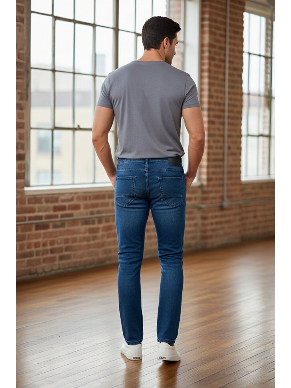 Lacivert Büyük Beden Regular Fit Jean-1