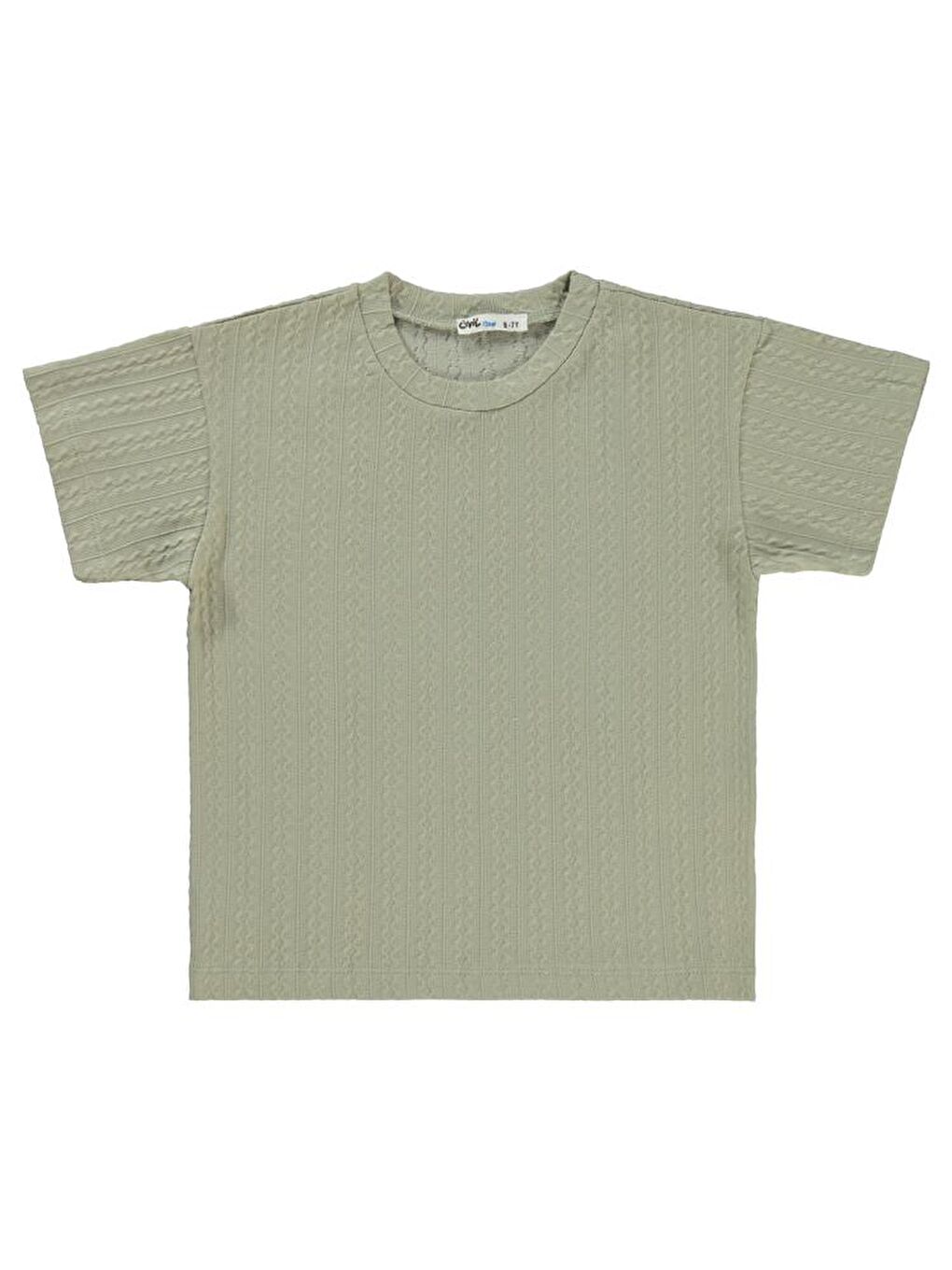 Boys Kendinden Desenli 6-9 Yaş Tişört - Haki 9-10 Yaş