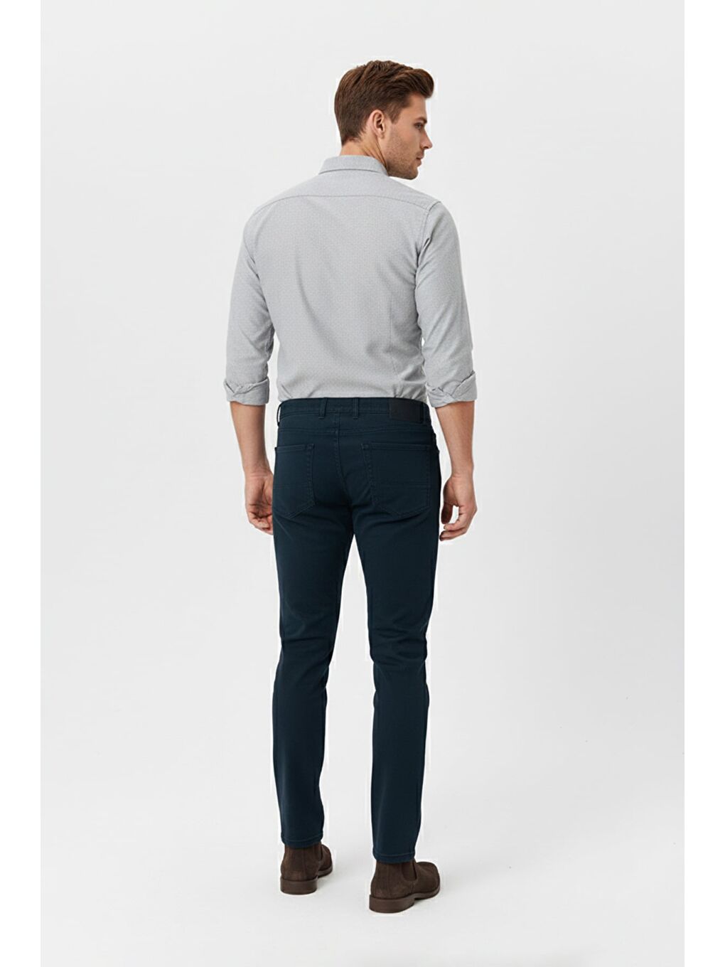 İndigo Düğmeli Regular Fit Jean-1