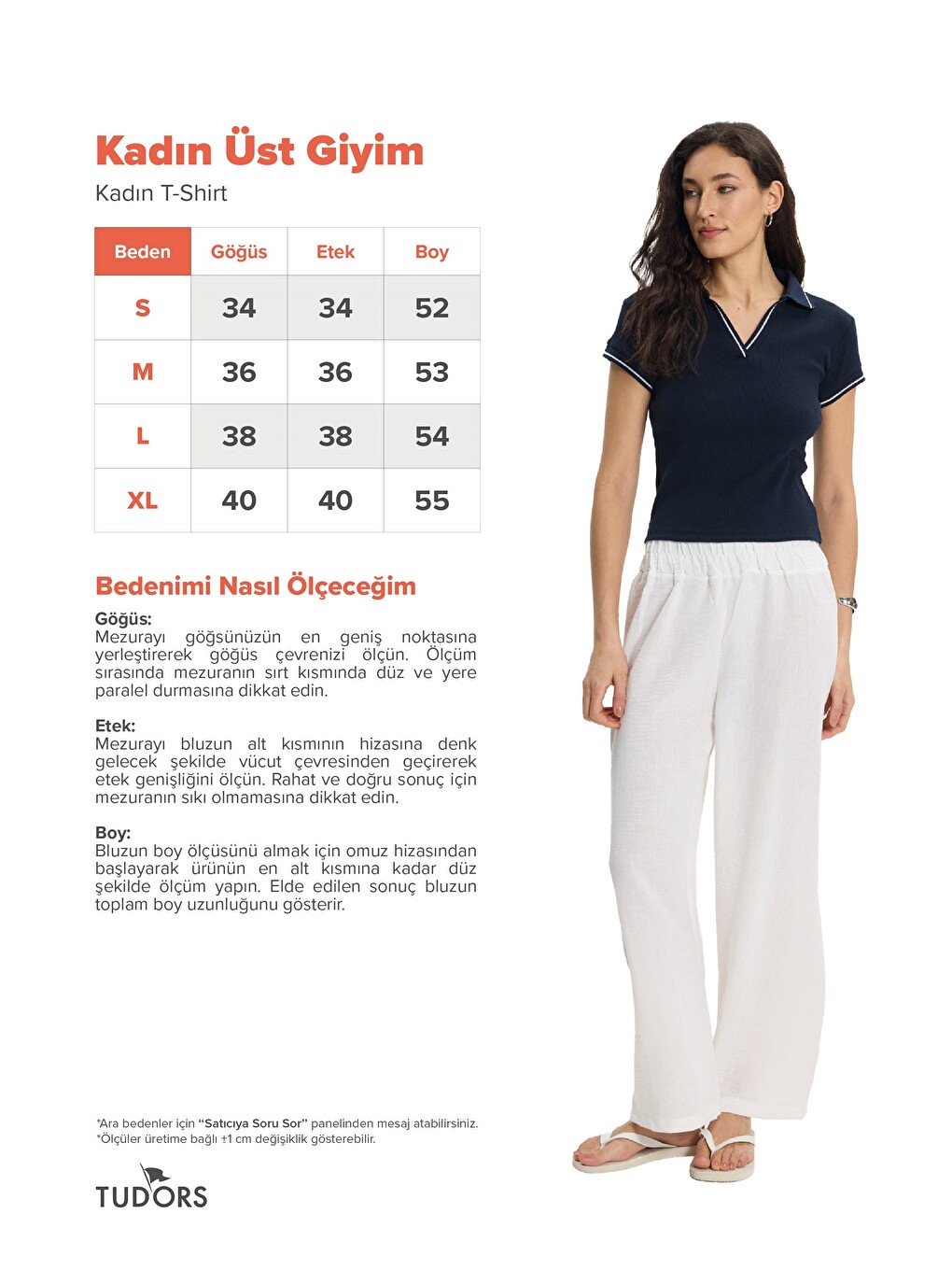 Kadın Slim Fit Dar Kesim Pamuklu Polo Yaka Kısa Kollu Lacivert Tişört-2