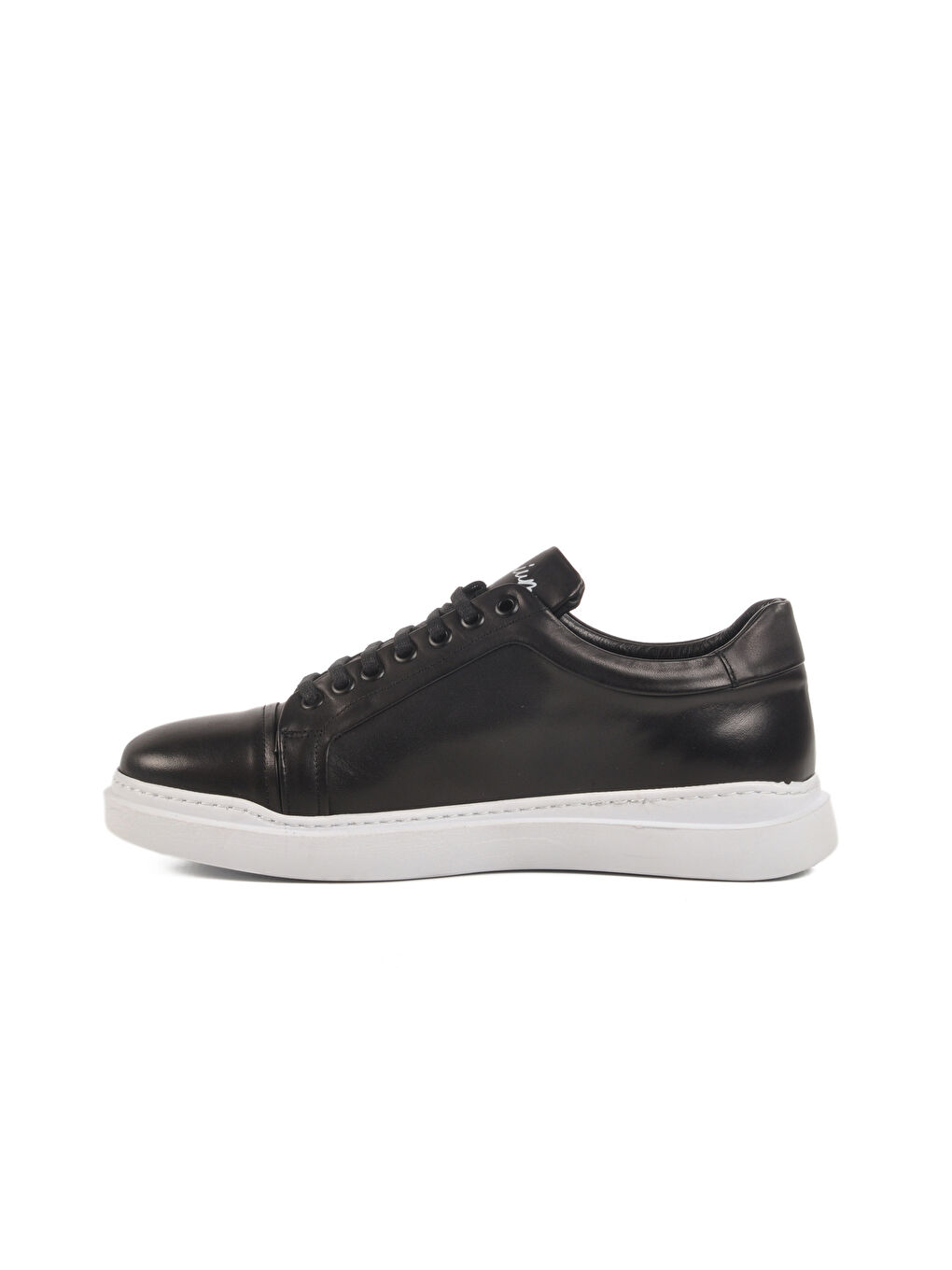 Siyah Beyaz Hakiki Deri Erkek Sneaker Premium 2040 M-1