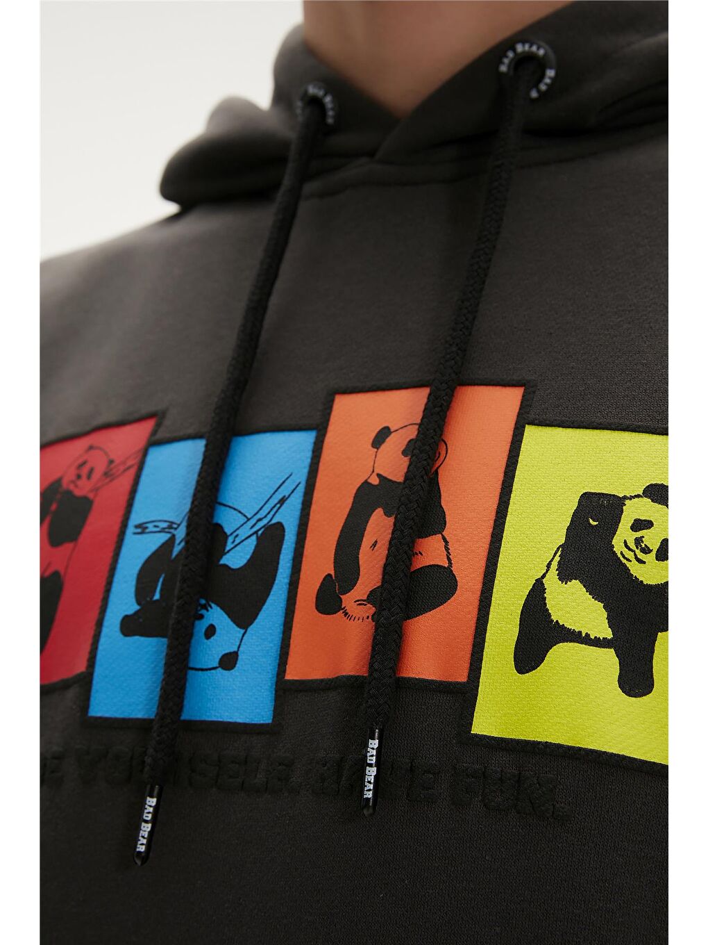 Bad Bear Antrasit Fun Hoodie Antrasit Kapüşonlu Erkek Sweatshirt - 2