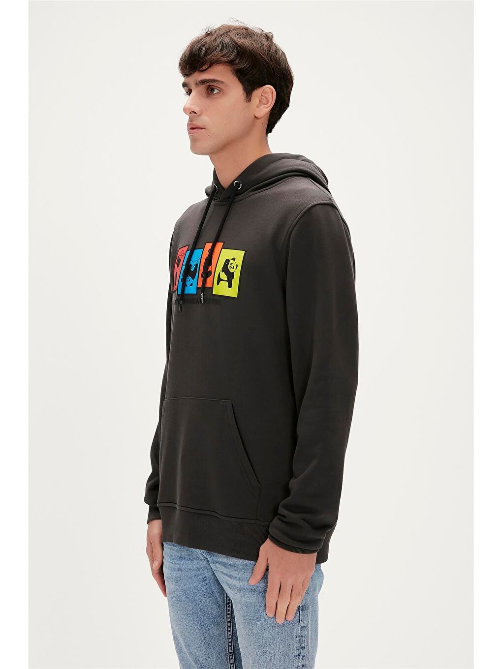 Bad Bear Antrasit Fun Hoodie Antrasit Kapüşonlu Erkek Sweatshirt - 4