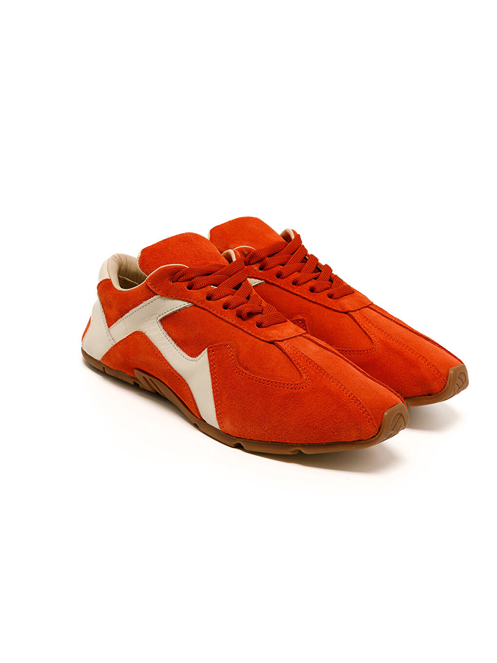 Turuncu Kadın Sneaker ( Günlük) RC-25Y-187-MIU1005 Oranj Süet-Bej Cilt-2