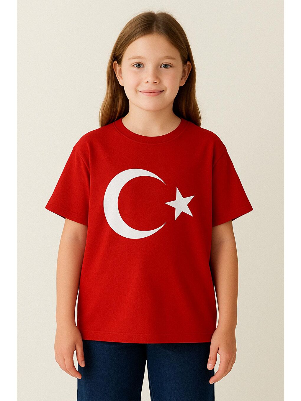 Erkek Çocuk Tişört Türk Bayraklı Kırmızı (4-14 Yaş)