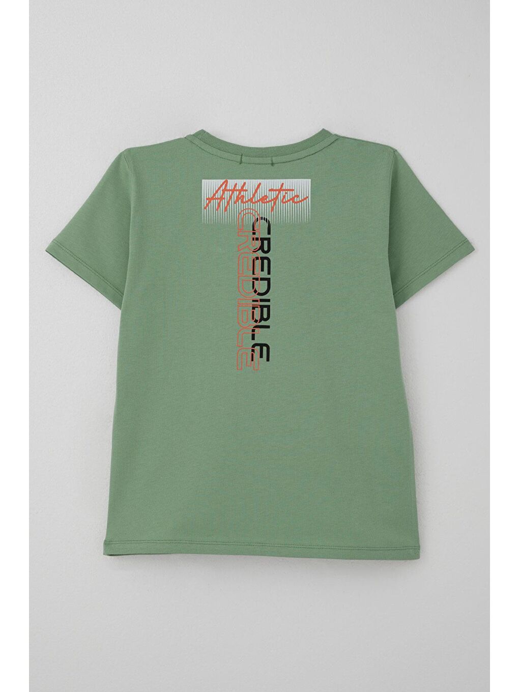 Erkek Çocuk Tişört Yazı Baskılı Sırt Kısmı Baskı Detaylı Mint Yeşili (10-16 Yaş)-2