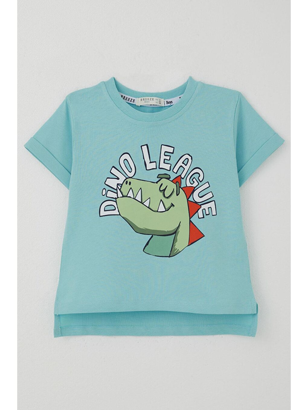 Erkek Çocuk Tişört Lig Yıldızı Dinozor Baskılı Açık Mavi (2-6 Yaş)