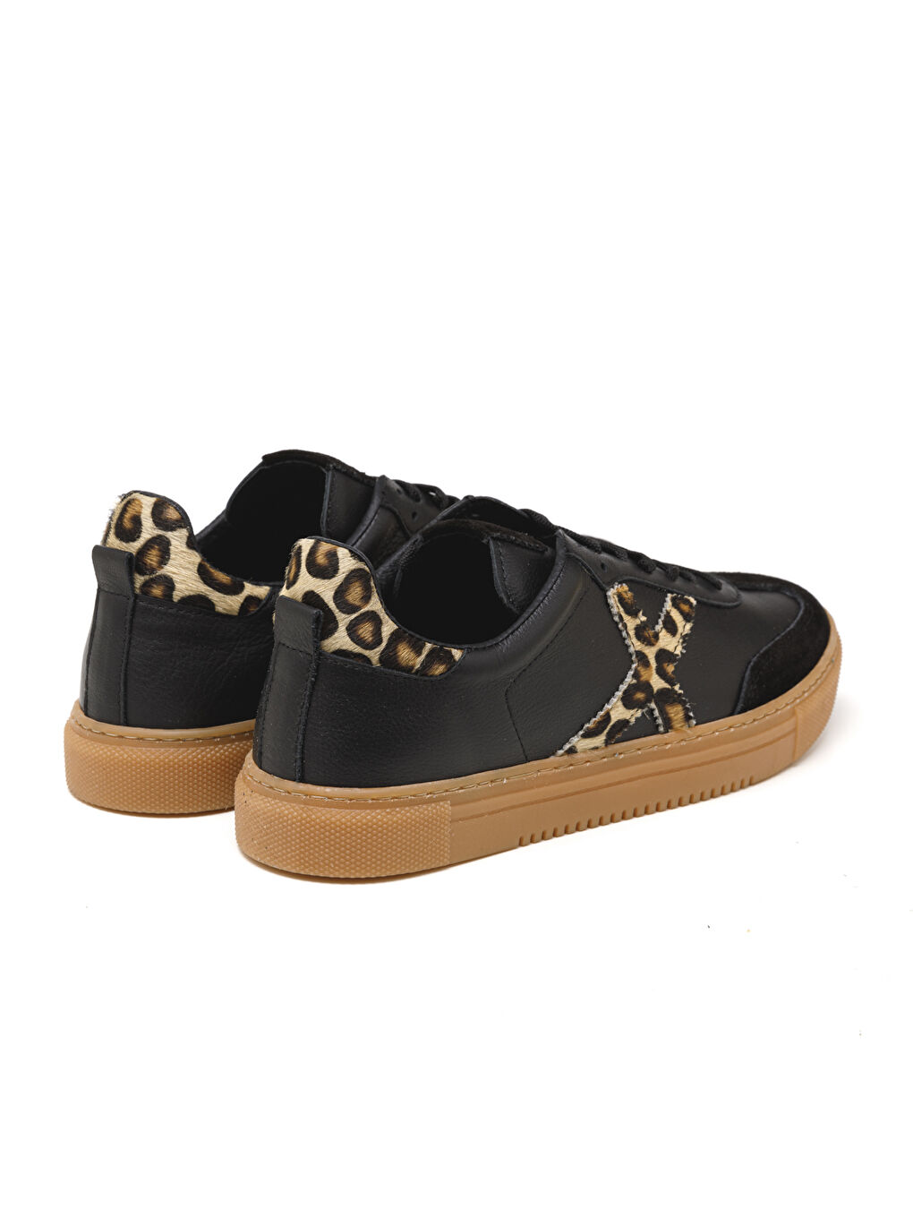 Kadın Sneaker ( Günlük) MAR-25Y-192-3030 Siyah Süet-Siyah Cilt-Leopar-3