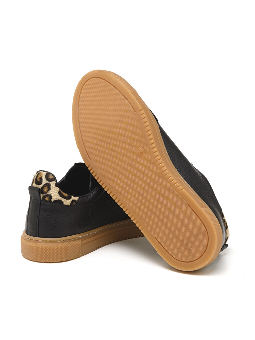 Kadın Sneaker ( Günlük) MAR-25Y-192-3030 Siyah Süet-Siyah Cilt-Leopar-4