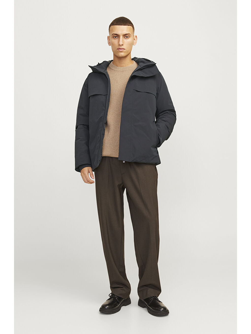 Lacivert Premium Jprblawave Suya Dayanıklı Regular Fit Kapüşonlu Erkek Mont 12259457-1