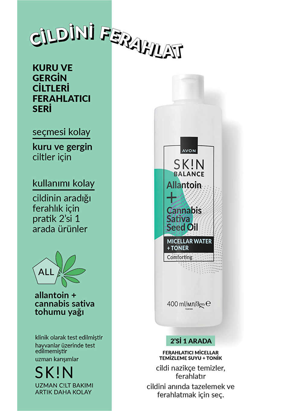 SK!N Ferahlatıcı Micellar Temizleme Suyu + Tonik 400 Ml.-2