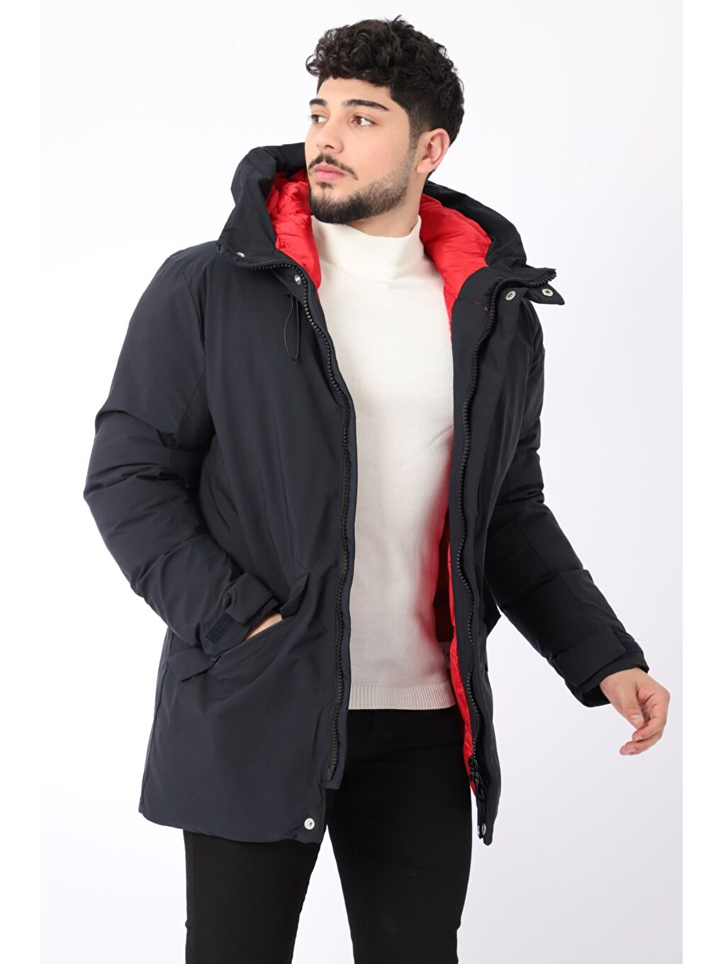 Mavi Kapüşonlu Mont Kaban NR 405-1